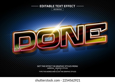 Done 3D editable text effect template