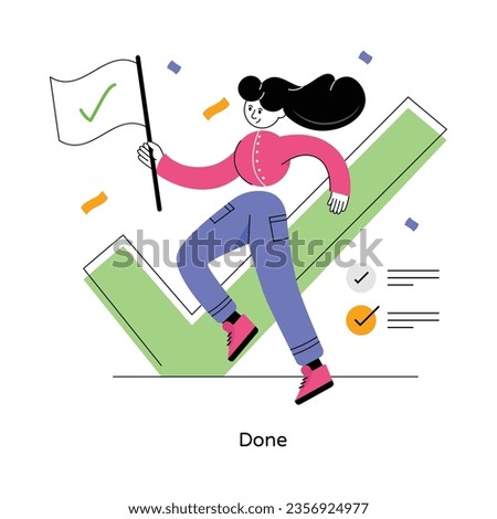 Done abstract concept vector in a flat style stock illustration