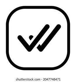 done all Icon. Flat style rounded rectangle isolated on white background. Vector illustration