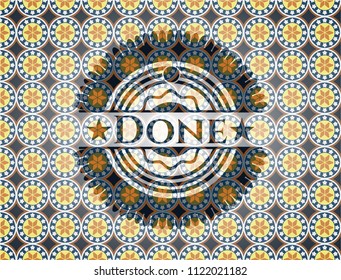 Done arabesque badge. arabic decoration.