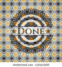 Done arabesque style emblem. arabic decoration.