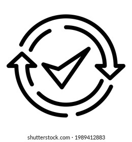 Done backup icon. Outline Done backup vector icon for web design isolated on white background