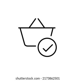 done basket editable stroke icon, Smart stroke icon