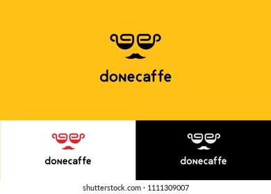 Done Cafe with face Logo Illustration 2
