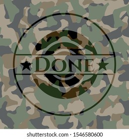 Done camo emblem. Vector Illustration. Detailed.