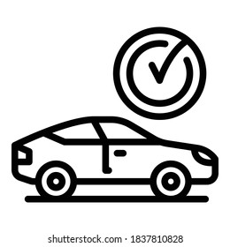 Done car icon. Outline done car vector icon for web design isolated on white background