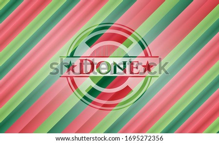 Done christmas emblem. Vector Illustration. Detailed.