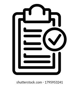 Fertiges Symbol für die Zwischenablage. Umrissene Zwischenablage, Vektorsymbol für Webdesign einzeln auf weißem Hintergrund