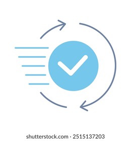 ícone de linha de conceito concluído. Ilustração de elemento simples. design de símbolo de esboço de conceito concluído.
