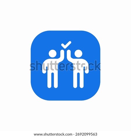 done deal clap hand high five checkmark icon sign vector