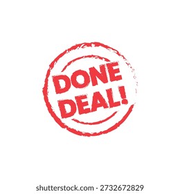 Done Deal Round Grunge Stamp Vector Distressed Business Approval Badge
