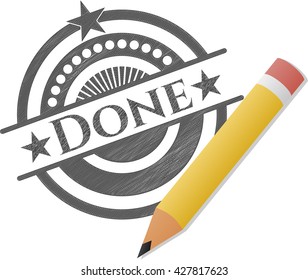 Dibujo de emblema hecho con efecto de lápiz