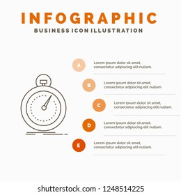 Done, fast, optimization, speed, sport Infographics Template for Website and Presentation. Line Gray icon with Orange infographic style vector illustration