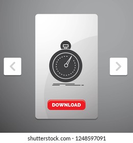 Done, fast, optimization, speed, sport Glyph Icon in Carousal Pagination Slider Design & Red Download Button