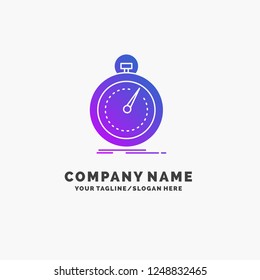 Done, fast, optimization, speed, sport Purple Business Logo Template. Place for Tagline.