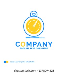 Done, fast, optimization, speed, sport Blue Yellow Business Logo template. Creative Design Template Place for Tagline.