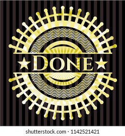 Done gold shiny badge