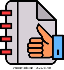 Done Icon Lineal Color Vector Illustration