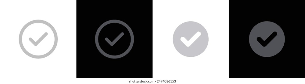 Done icon. looked, icon set. can be ui and web. vector illustration concept.
