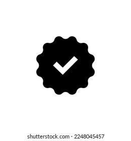 Done icon on a black background. Vector graphics in flat style