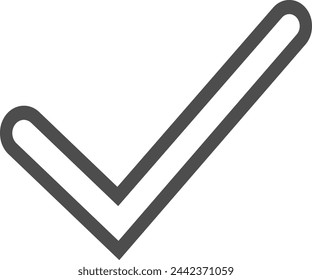 Fertig Symbol, Gliederungssymbol, Vektorgrafik. 