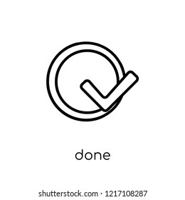 done icon. Trendy modern flat linear vector done icon on white background from thin line Productivity collection, outline vector illustration