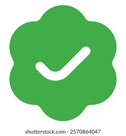 Done icon vector. Verification badge sticker. Right icon Company.