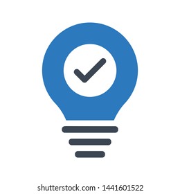 done idea glyph color vector icon