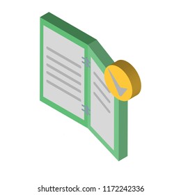 Done isometric left top view 3D icon