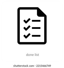 done list and checklist icon concept