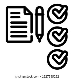 Done marks icon. Outline done marks vector icon for web design isolated on white background