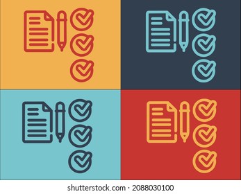 Plantilla de logotipo Marcas realizadas, icono sencillo plano de comprobación,icono,hecho