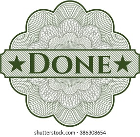 Done money style rosette