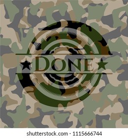 Done on camouflage pattern