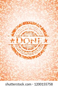 Done orange mosaic emblem