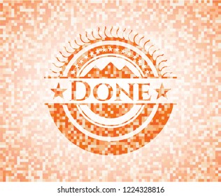 Done orange mosaic emblem