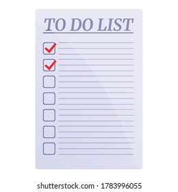 Done points to do list icon. Cartoon of done points to do list vector icon for web design isolated on white background