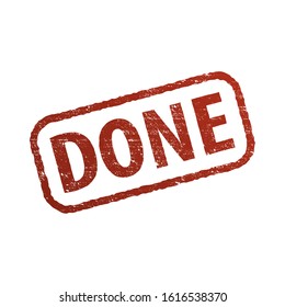 Done red stamp, vector design element