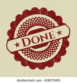 Done rubber grunge stamp
