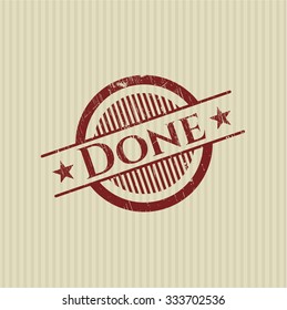 Done rubber stamp with grunge texture