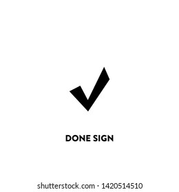 done sign icon vector. done sign sign on white background. done sign icon for web and app