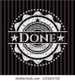 Done silver shiny badge