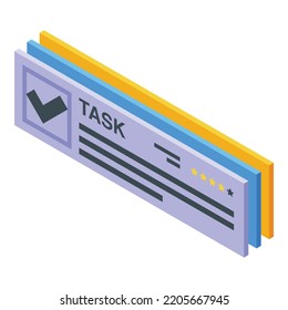 Done task icon. Isometric of done task vector icon for web design isolated on white background