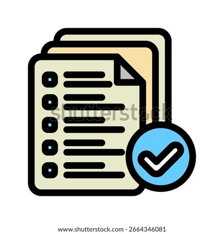 Done Task Icon Mini Illustration Icon. Use For Modern Concept, Print, Ui, Ux Kit, Web And App Development. Vector Related To Office, Education, Examination And More