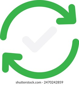 Done Tick Check Icon Vector Flat Illustration