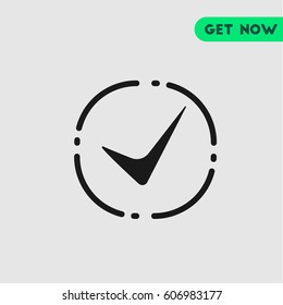 Done Tick Vector Icon, The outlined symbol of tick inside circle. Simple, modern flat vector illustration for mobile app, website or desktop app   