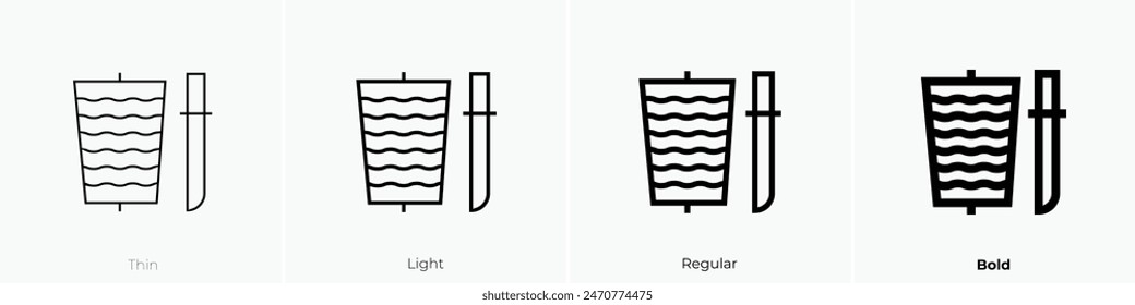 doner icon. Thin, Light Regular And Bold style design isolated on white background