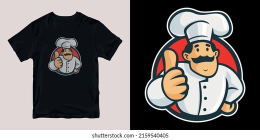 doner kabab chef t-shirt stylish and clothing printable trendy tshirt design. print, industrial products. global swatch.