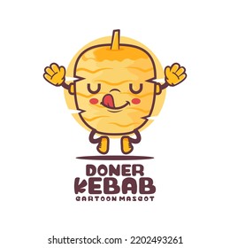 Doner Kebab cartoon mascot. food vector illustration. isolated on a white background