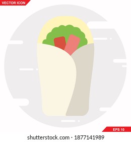 doner kebab flat vector icon 